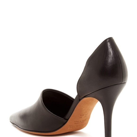 Vince. Women's Claire d'Orsay Leather Black Pumps - Picture 5 of 8